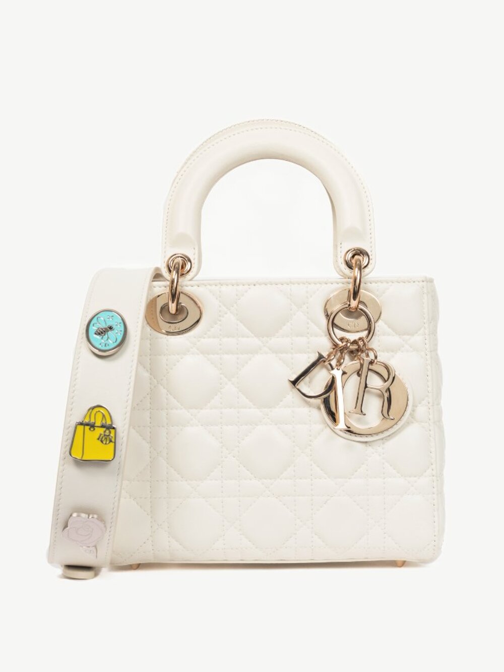 Christian Dior Lady Dior White Cannage Leather Tote
